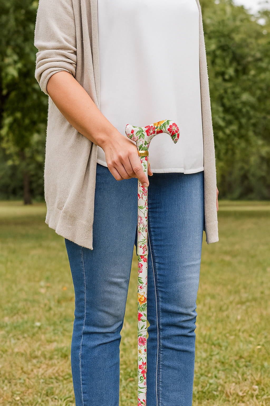 Heaven's Flowers Designer Folding Cane