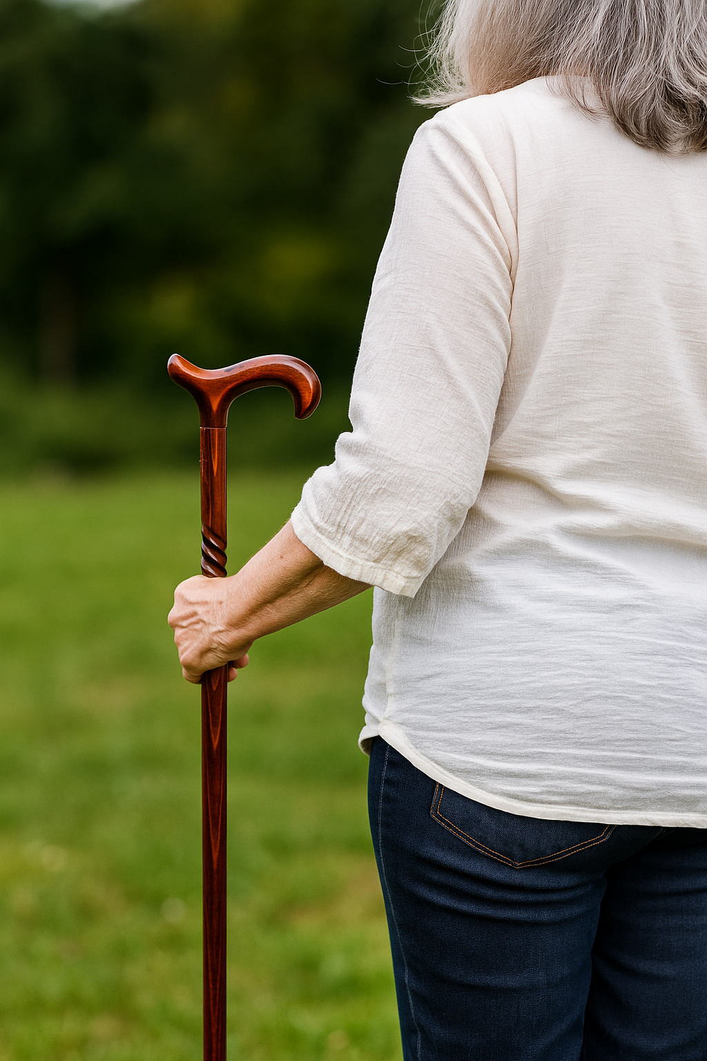 Triple Twist Derby Walking Cane with Dark Cherry Finish Shaft