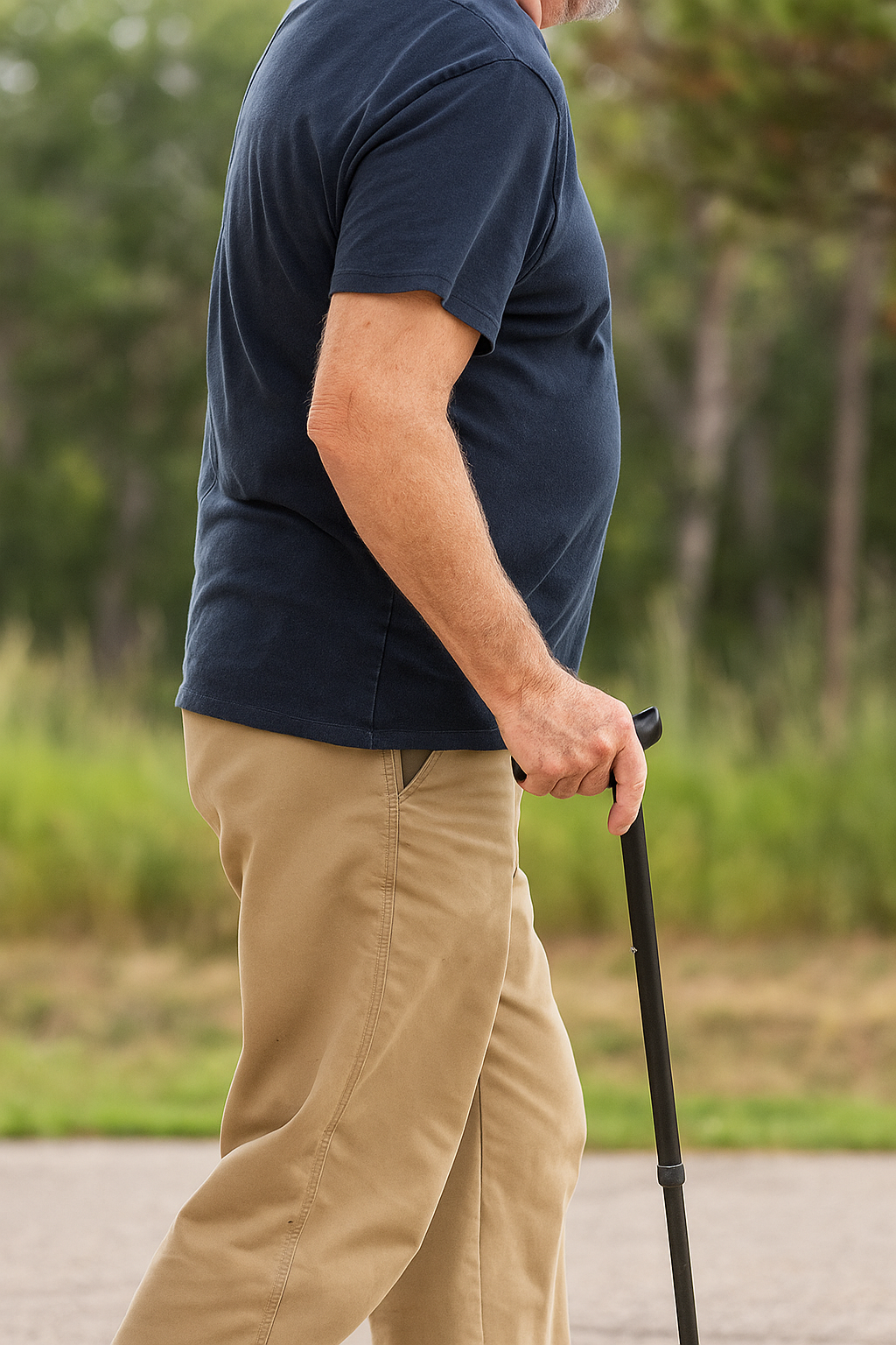 3D Matte Black Adjustable Walking Cane