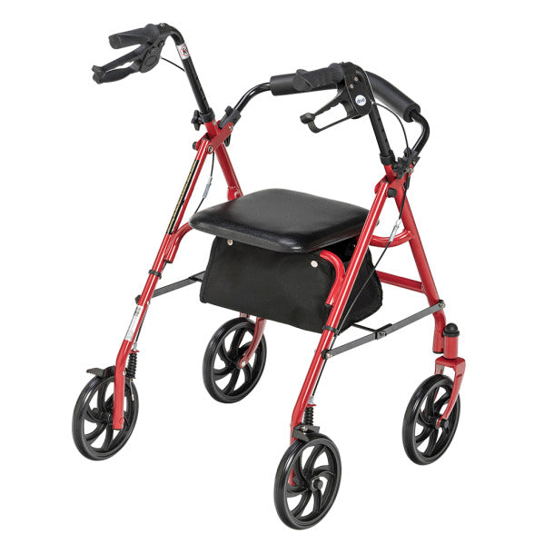 Drive Steel 4 Wheel Rollator with Fold Up Removable Back