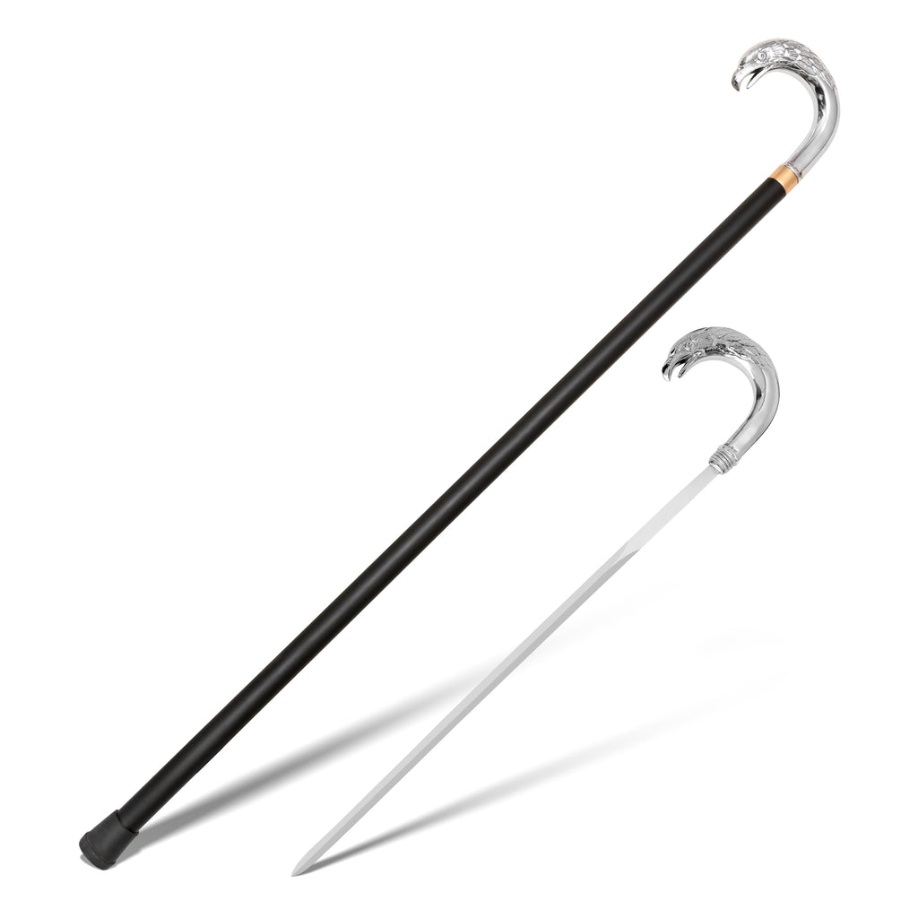 Chrome Eagle Head Collector's Sword Cane