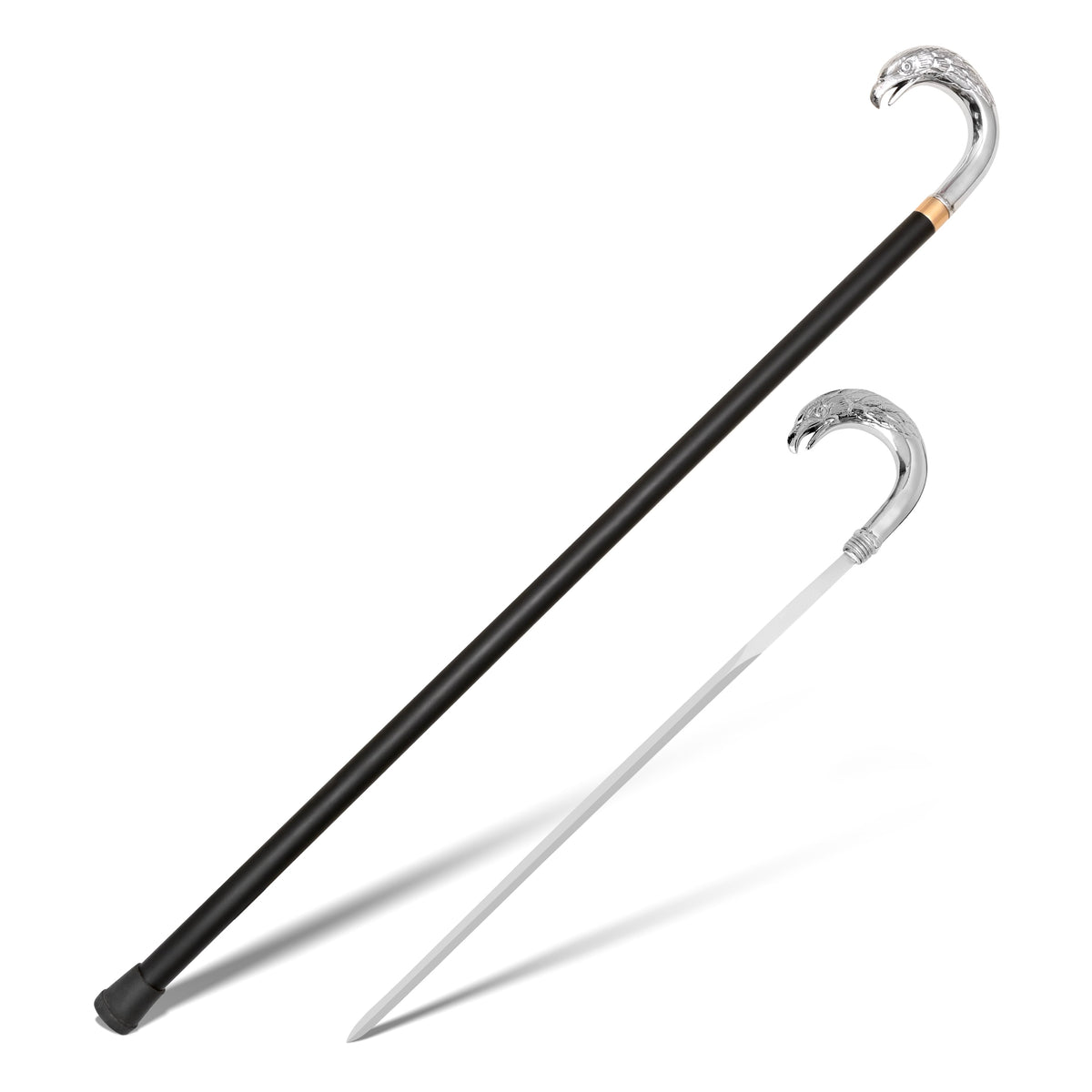 Chrome Eagle Head Collector's Sword Cane