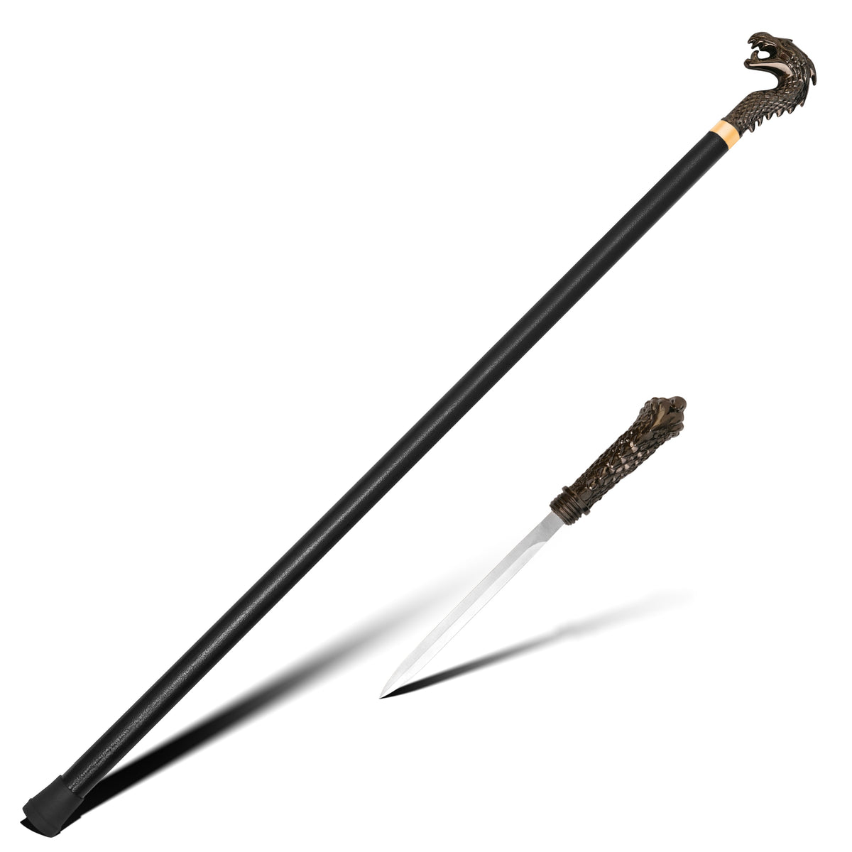 Black Oxide Dragon Head Collector's Dagger Cane