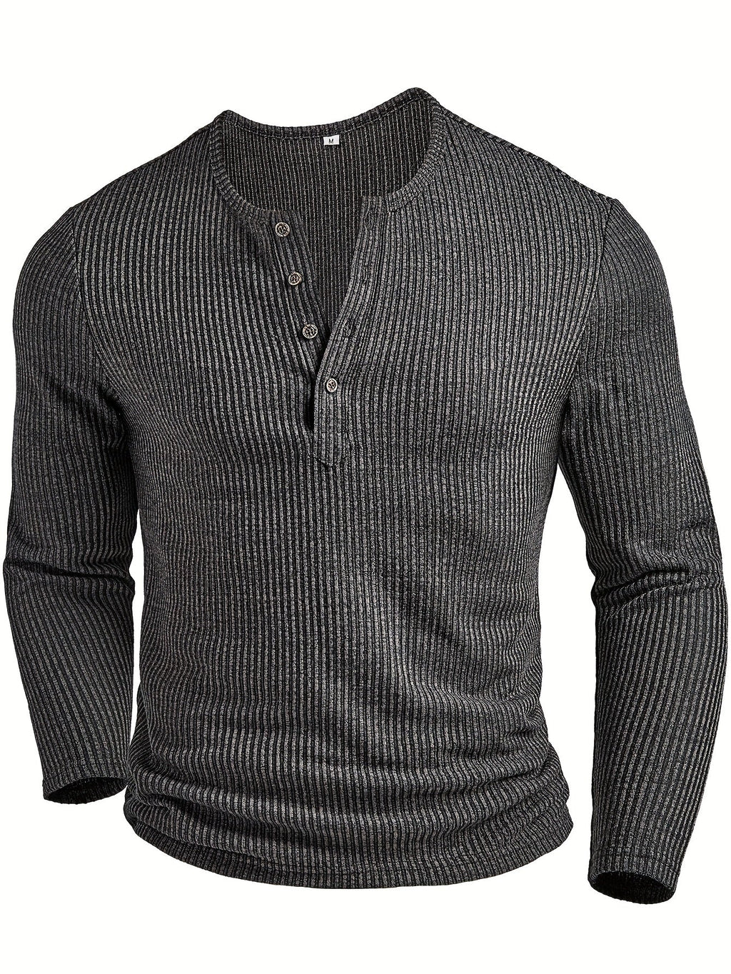 Griffin | Textured Ribbed Henley Shirt