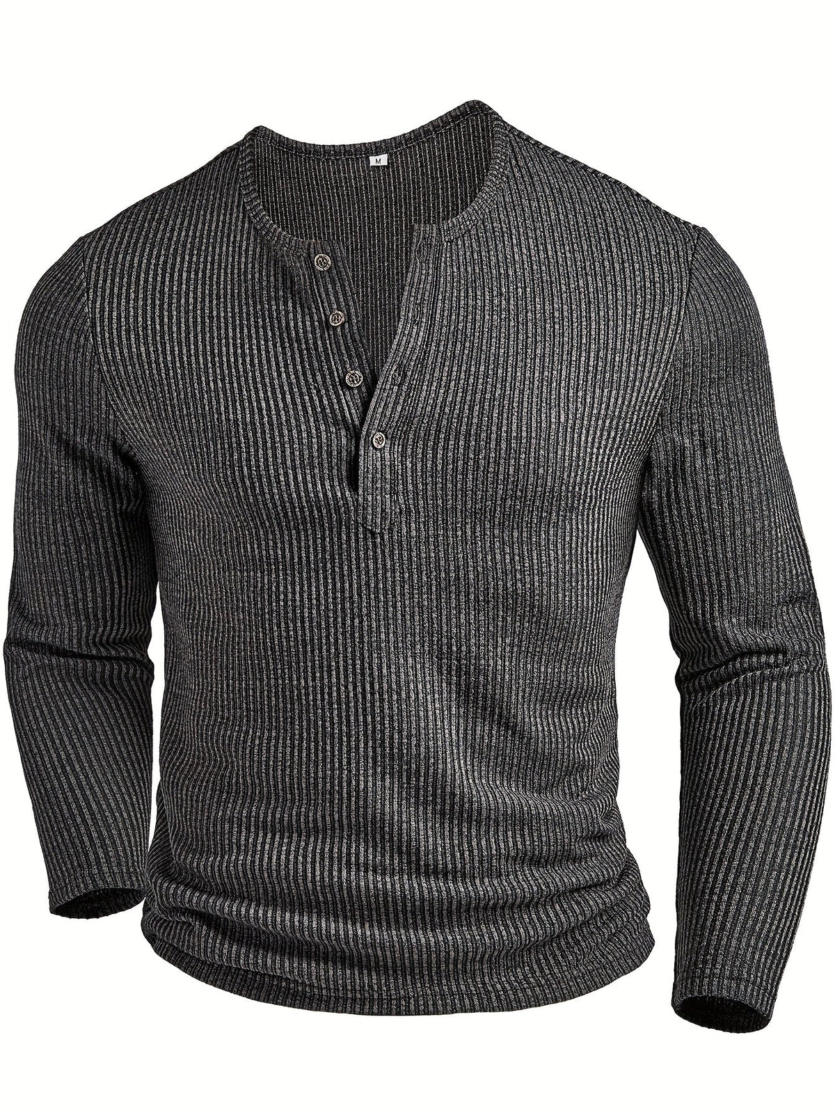 Griffin | Textured Ribbed Henley Shirt