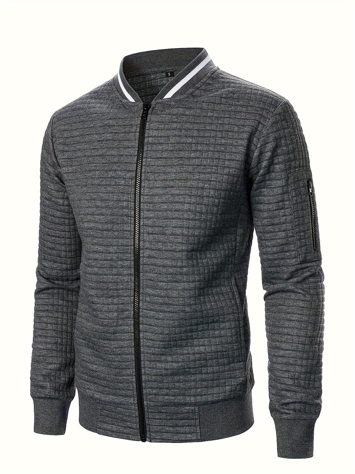 Raymond | Textured Zip-Up Bomber Jacket