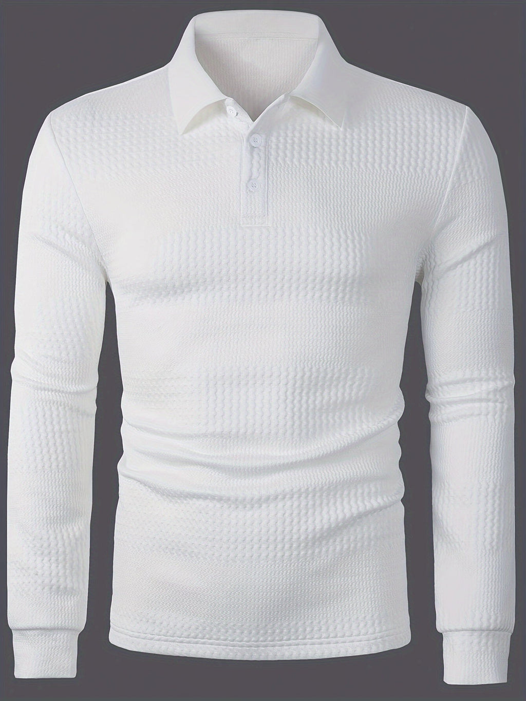 Fletcher | Textured Long-Sleeve Polo Shirt