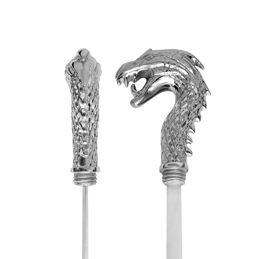 Chrome Dragon Head Collector's Sword Cane