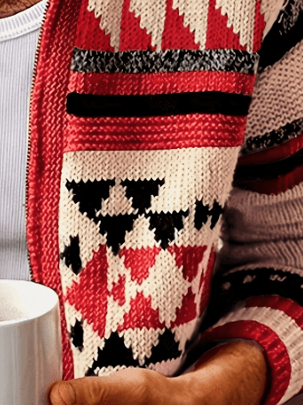 Callum | Patterned Zip-Up Cardigan