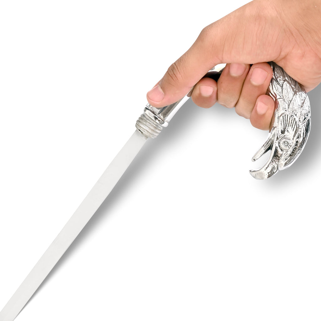 Chrome Eagle Head Collector's Sword Cane