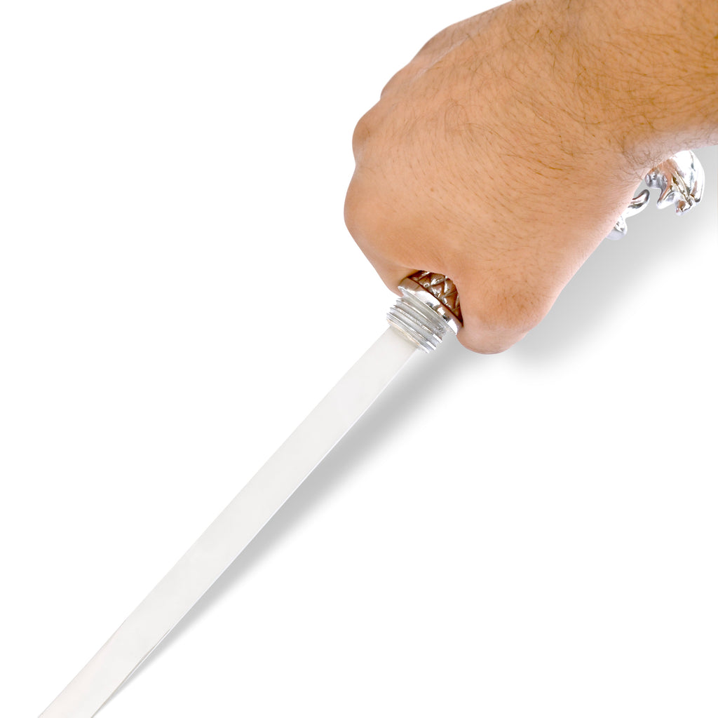 Chrome Dragon Head Collector's Sword Cane
