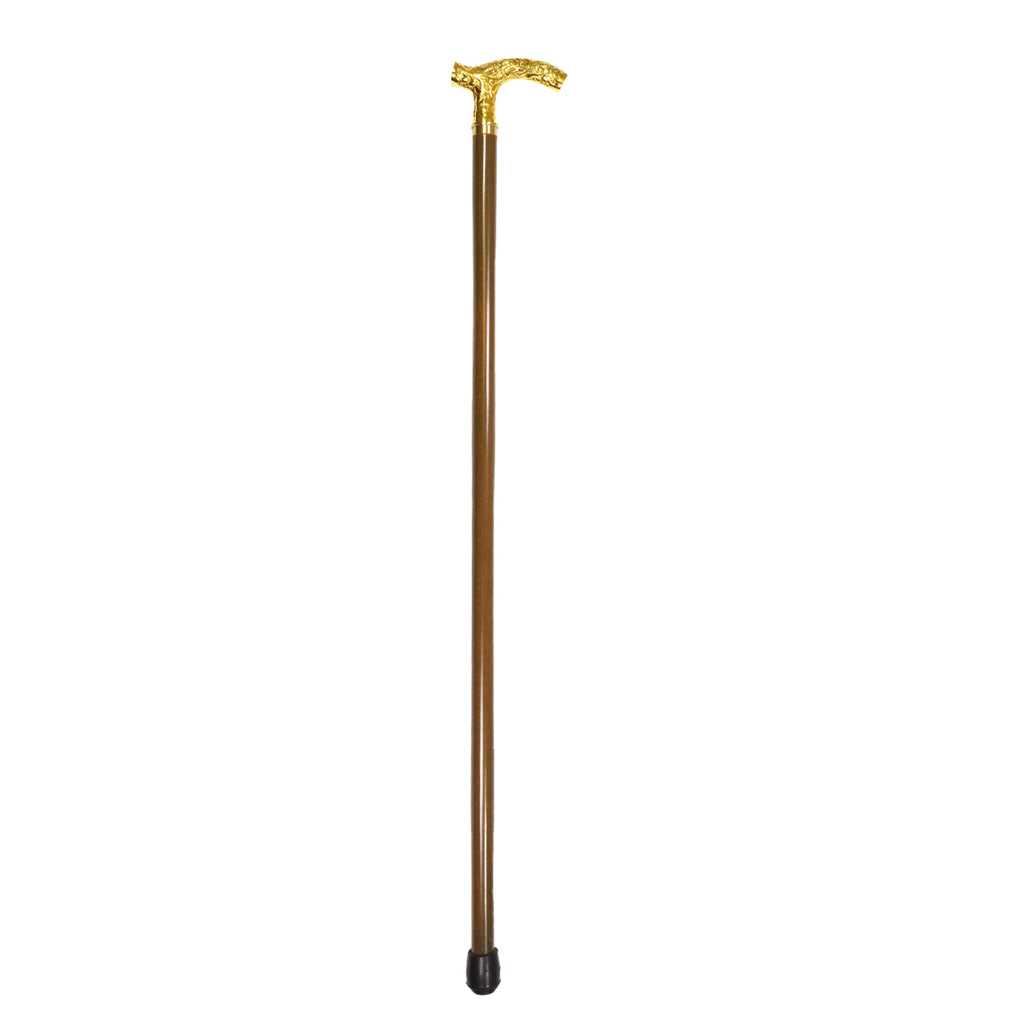 Embossed Brass Derby Cane with Black or Walnut Finish Shaft