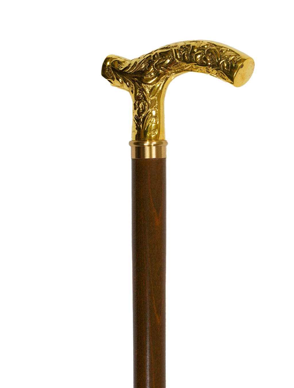 Embossed Brass Derby Cane with Black or Walnut Finish Shaft