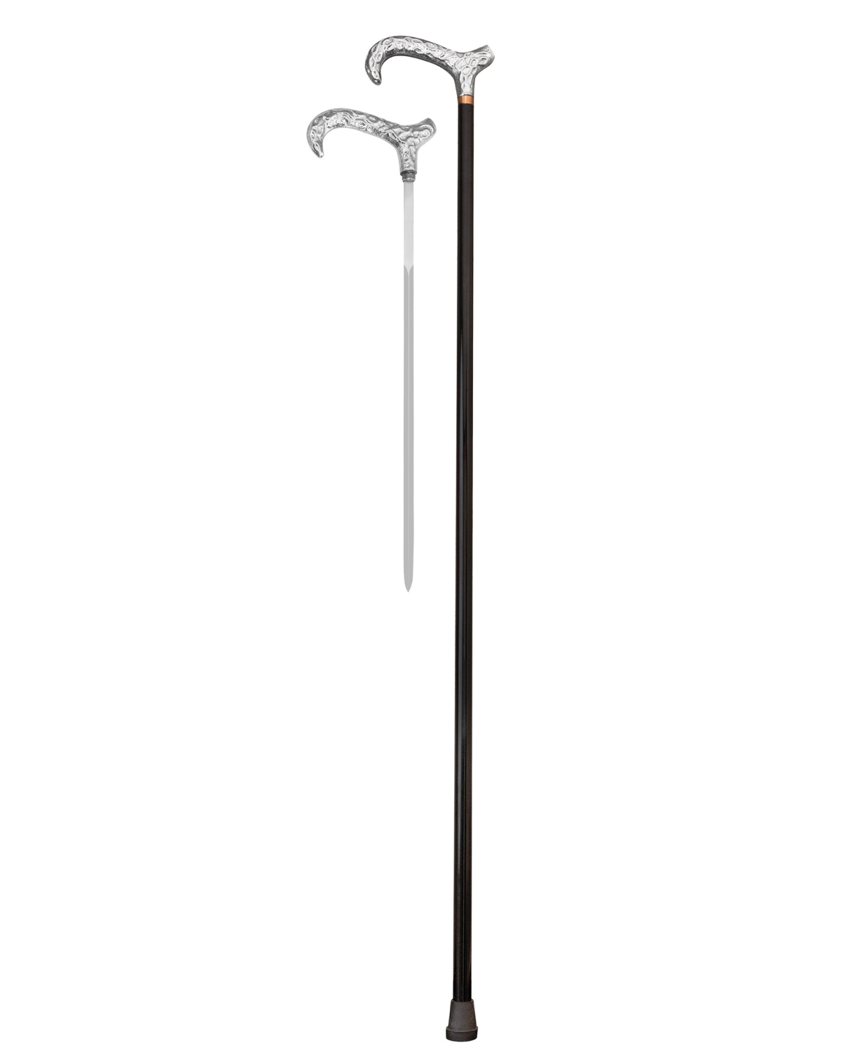 Embossed Chrome Derby Handle Collector's Sword Cane