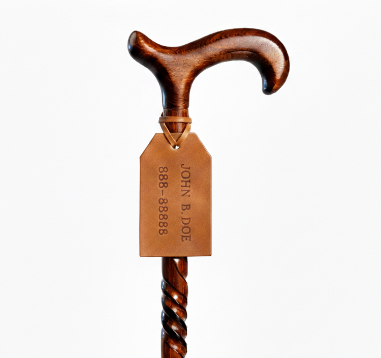 Personalized Leather Cane Tag