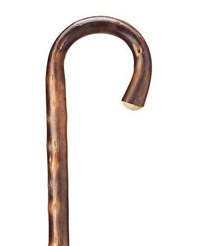 Extra Long Crook Handle Cane with Natural Bark Finish