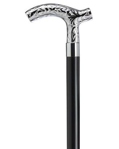 Embossed Chrome Derby Handle Walking Cane