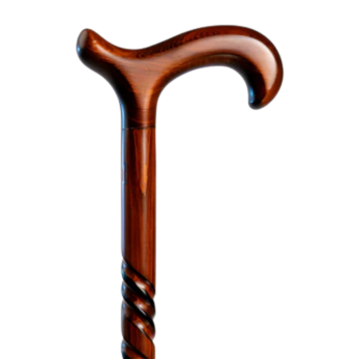 Triple Twist Derby Walking Cane with Dark Cherry Finish Shaft