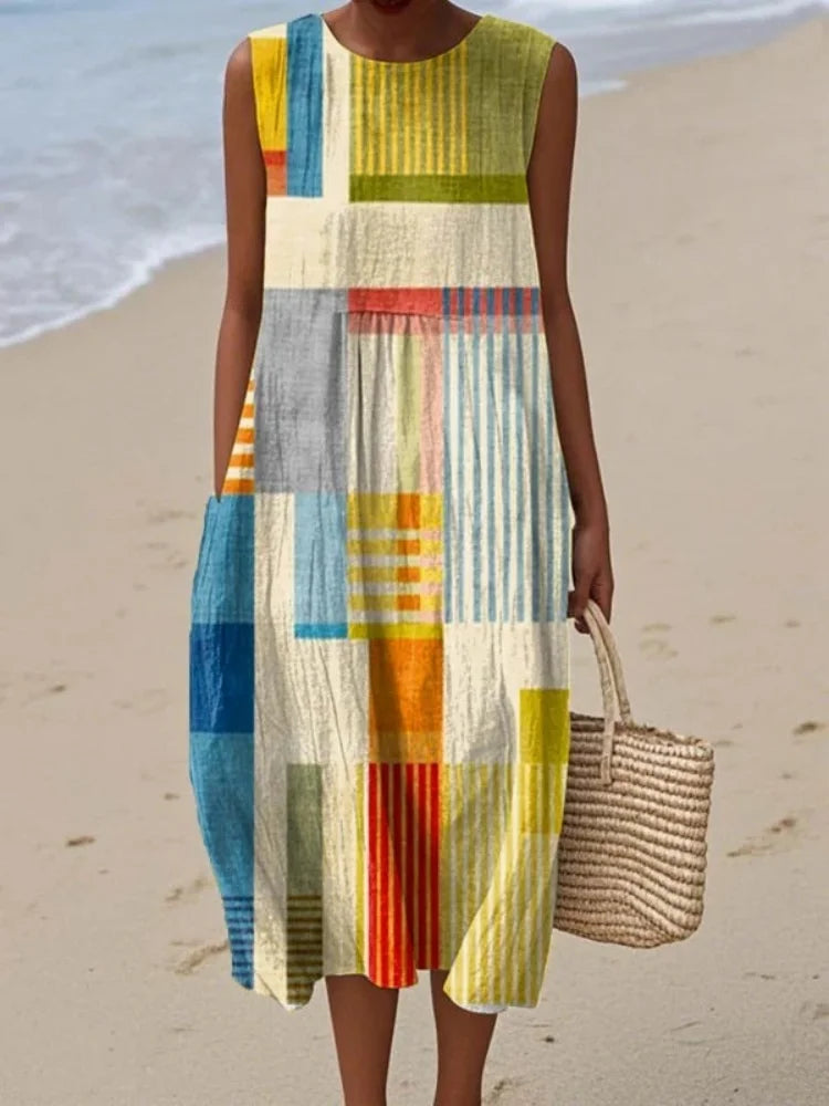 Elena | Elegant Art Midi Dress