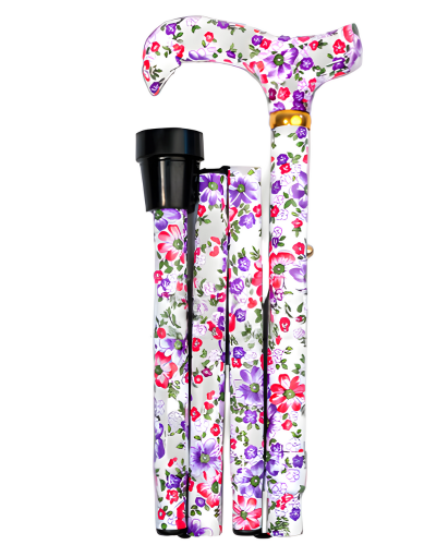 Watercolor Flowers Folding Cane