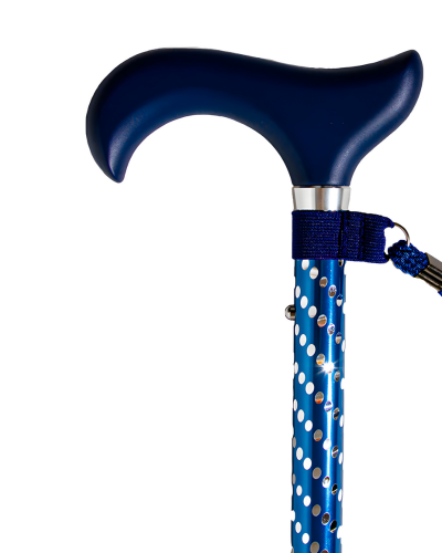 Sparkle in the Sky Engraved Folding Cane with Braided Wrist Strap