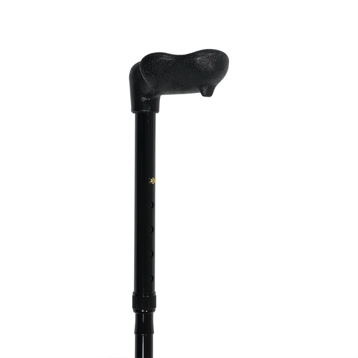 Palm Grip Folding Cane Solid Black in Right Hand or Left Hand