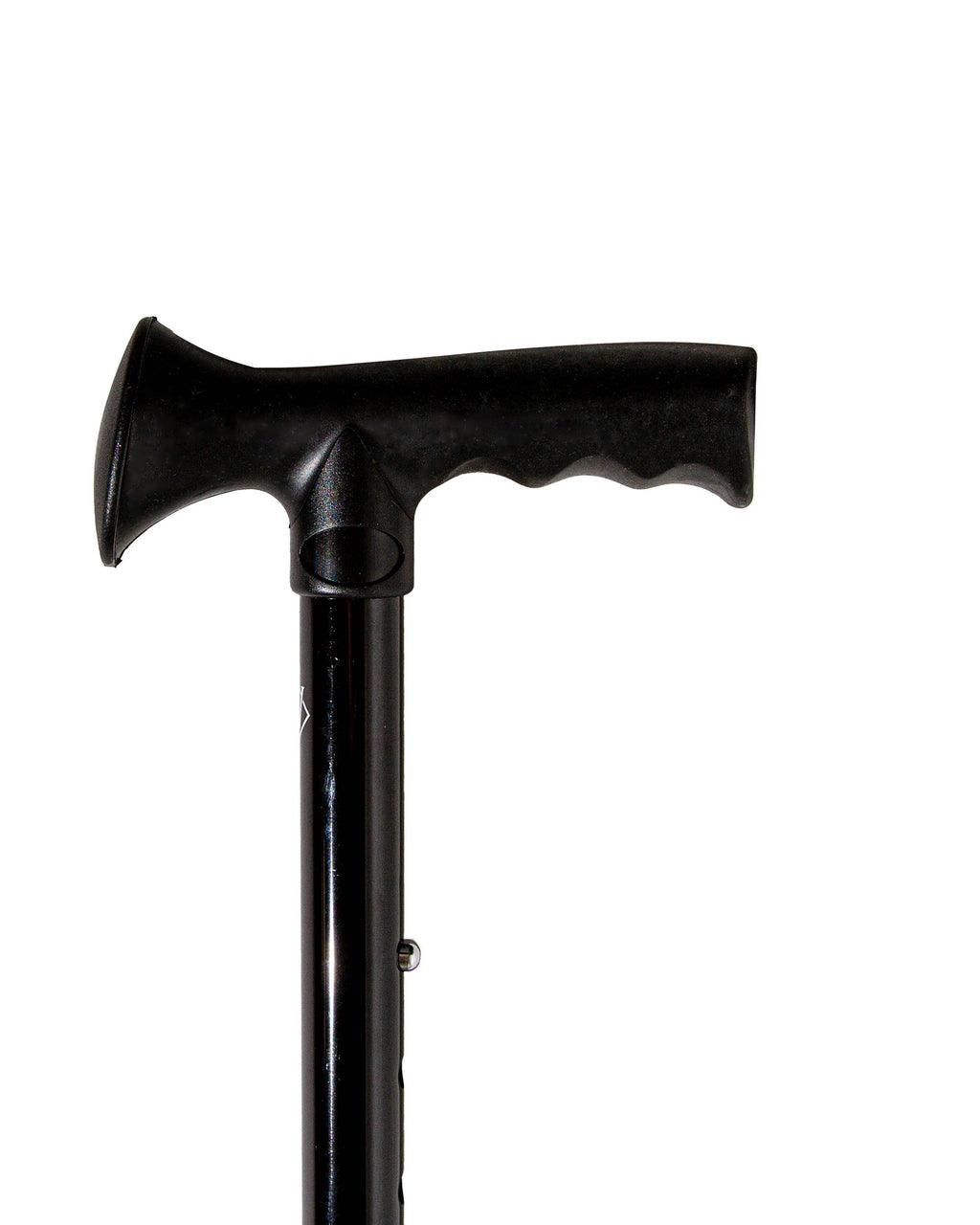 Black Folding Adjustable Cane with Overmold Ergonomic Grip