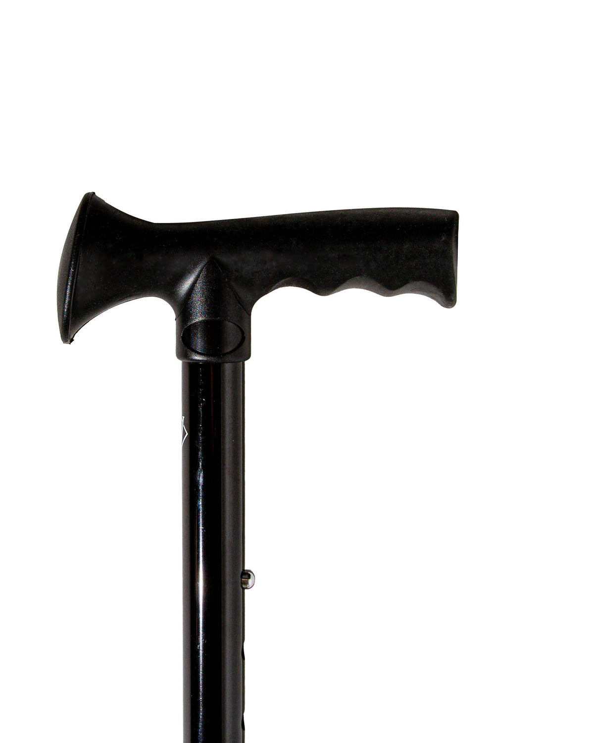 Black Folding Adjustable Cane with Overmold Ergonomic Grip