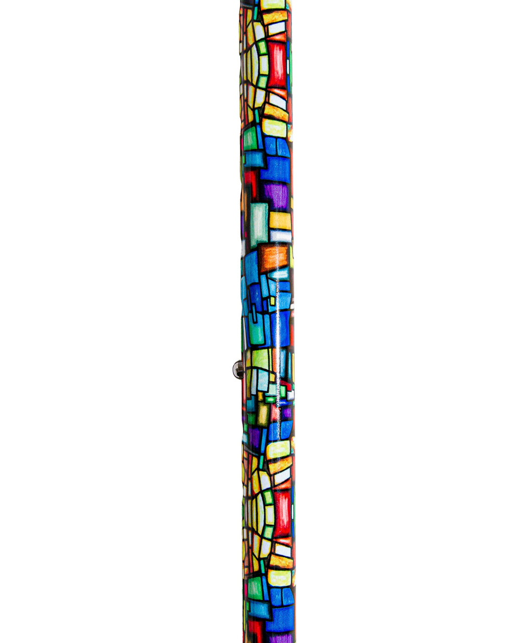 Mosaic Stained Glass Adjustable Cane with Braided Wrist Strap