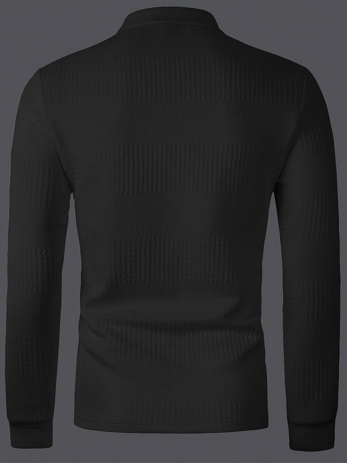 Fletcher | Textured Long-Sleeve Polo Shirt
