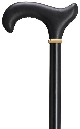 Genuine Leather Derby Walking Cane with Beechwood Shaft