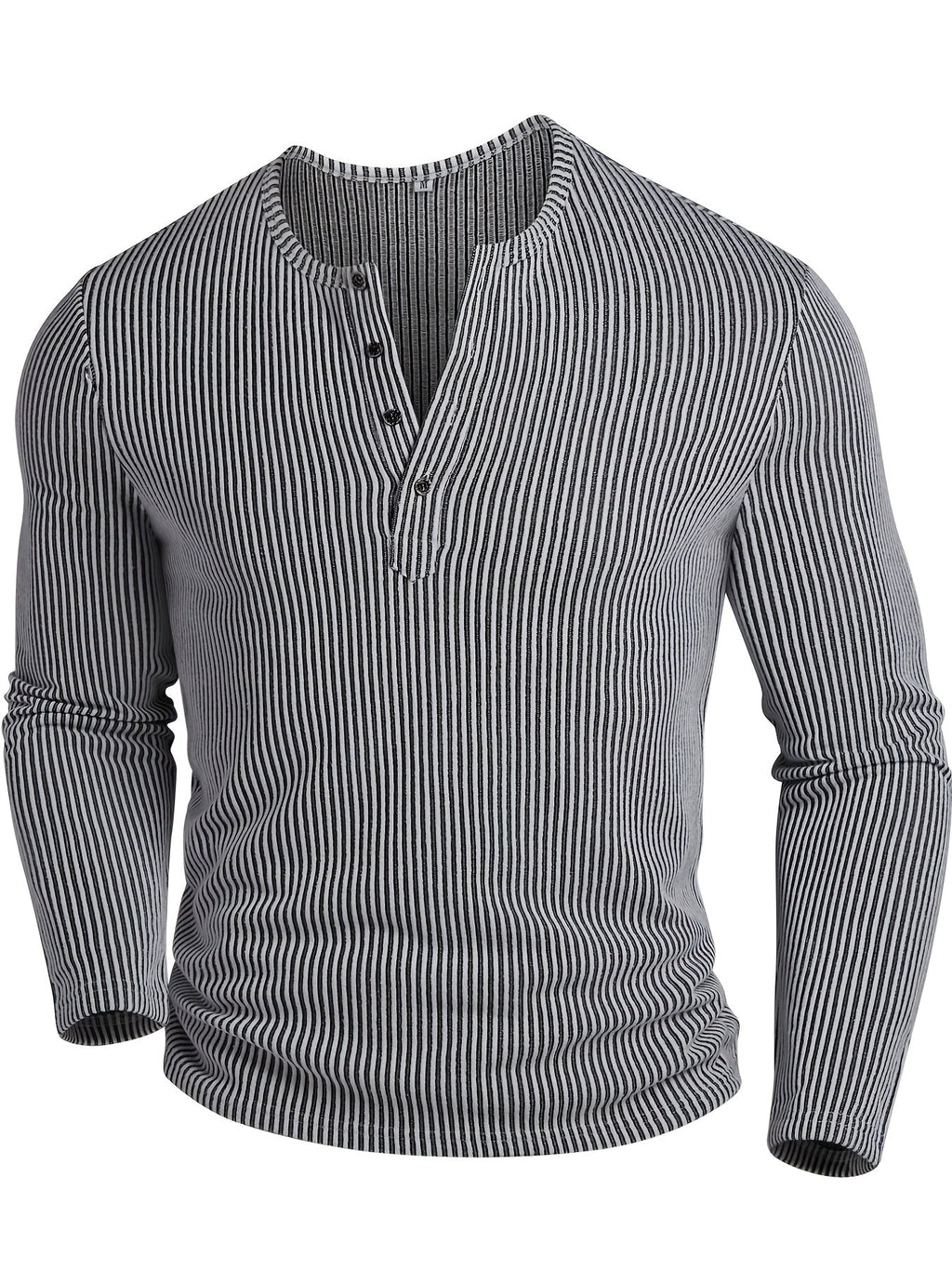 Griffin | Textured Ribbed Henley Shirt
