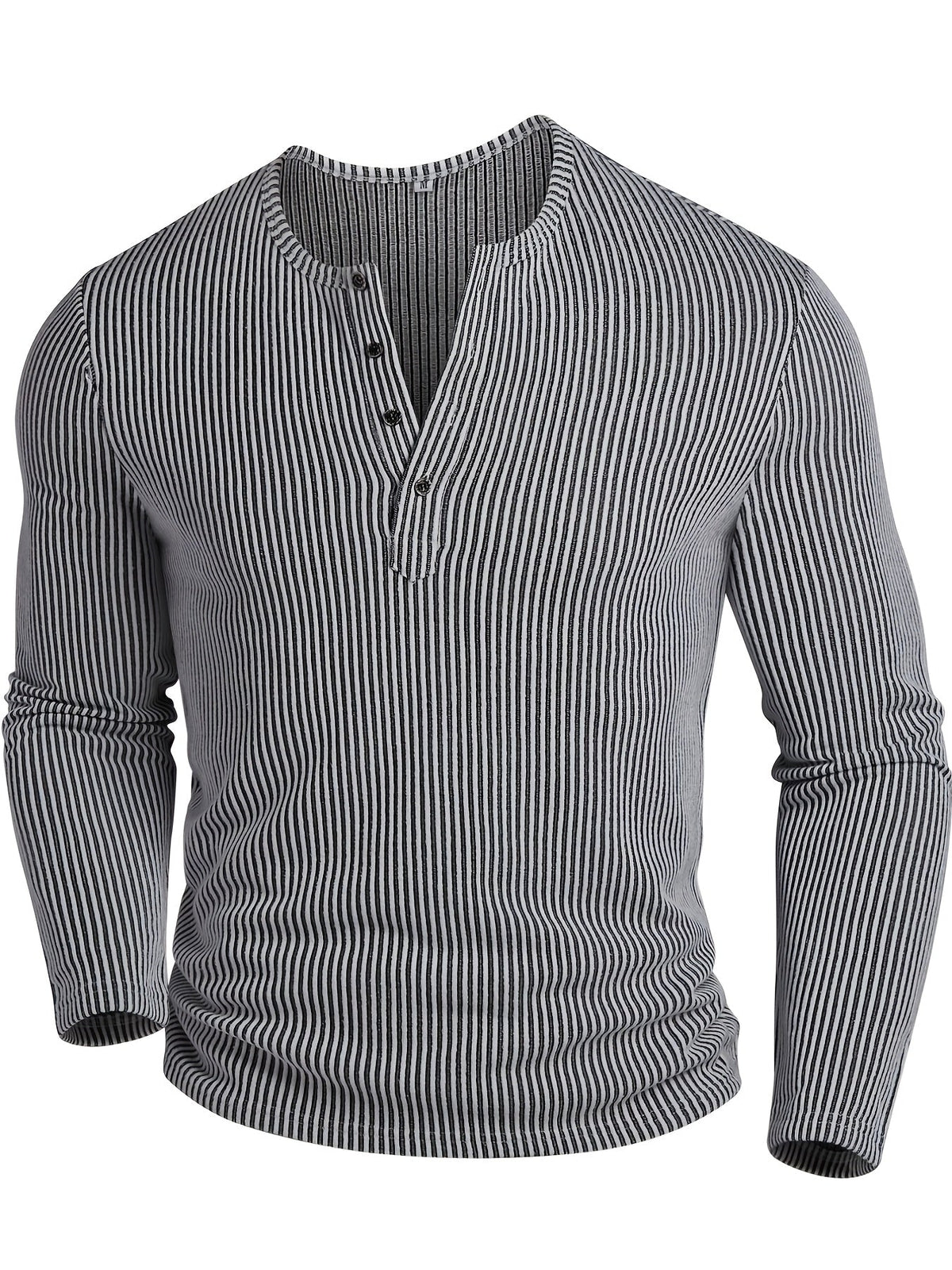 Griffin | Textured Ribbed Henley Shirt