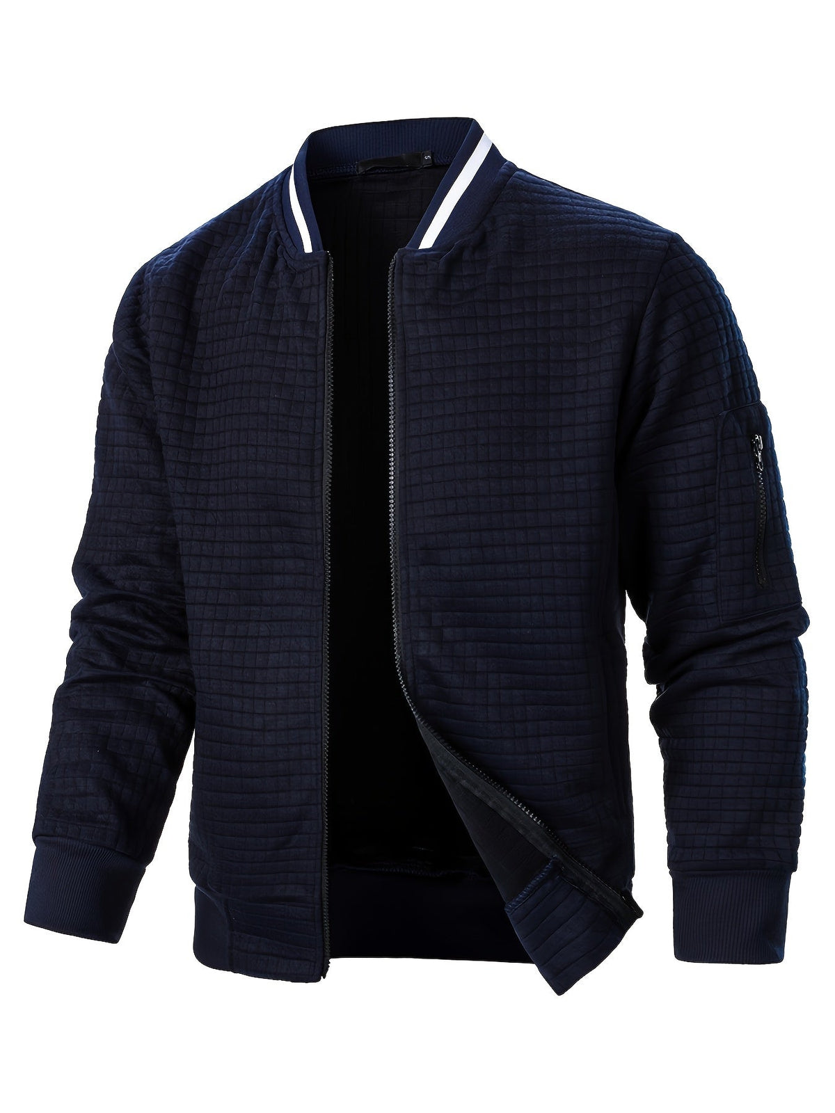 Raymond | Textured Zip-Up Bomber Jacket