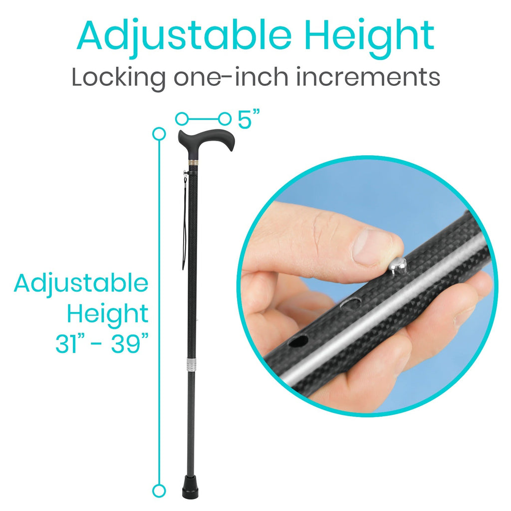 Adjustable Carbon Fiber Triple Wound Walking Cane