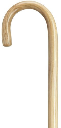 Classic Crook Handle Walking Cane with Natural Finish