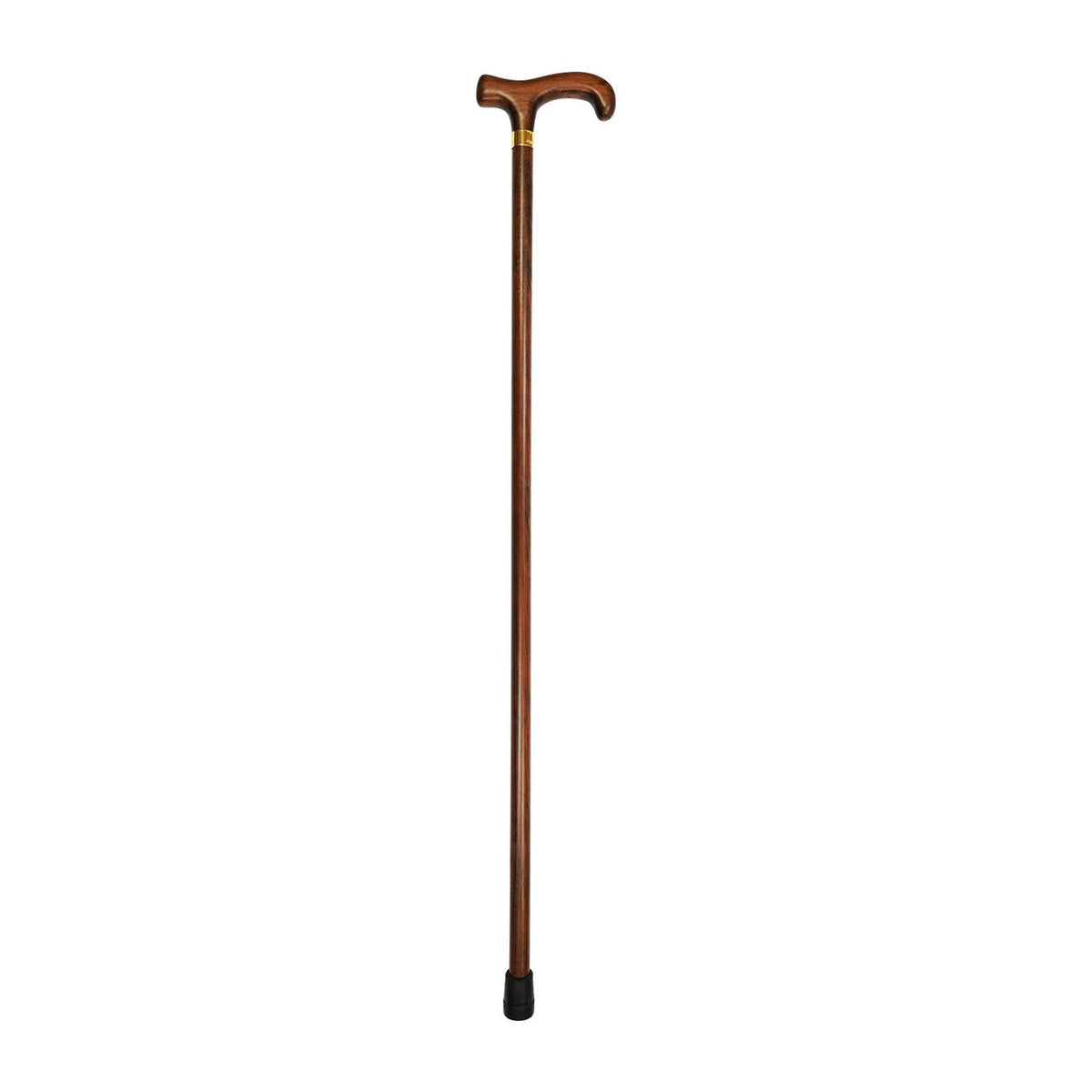 Hercules Derby Handle Cane with Brass Ring - Walnut Finish