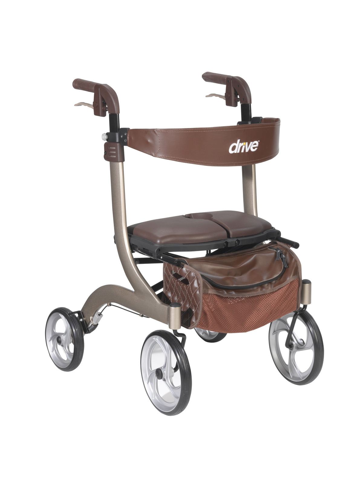 Drive Medical Nitro DLX Rollator, Firm Foam Seat