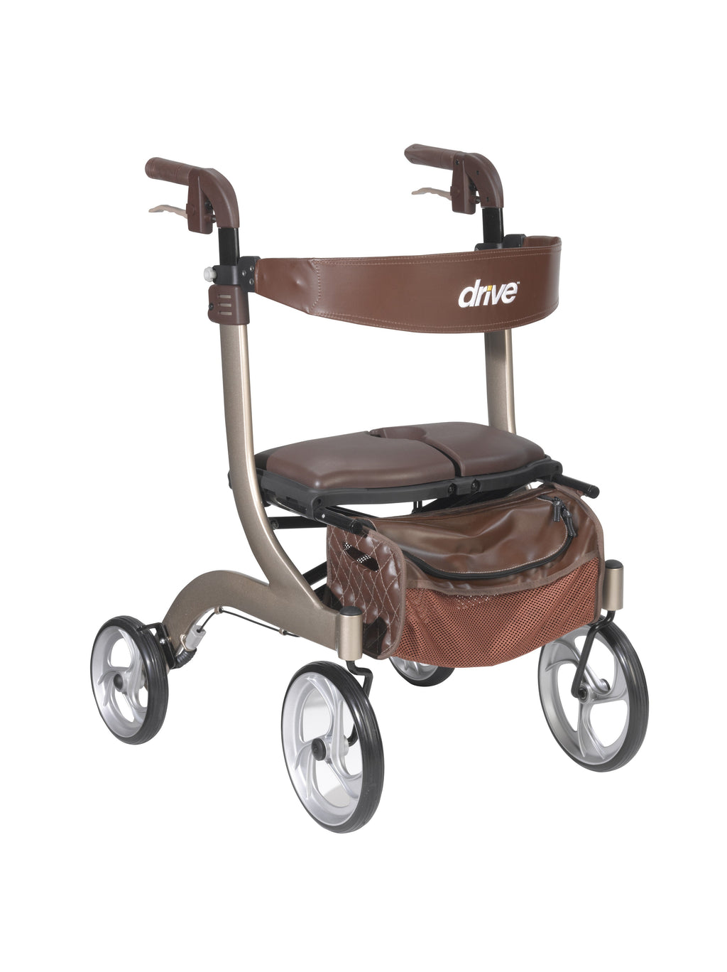 Drive Medical Nitro DLX Rollator, Firm Foam Seat